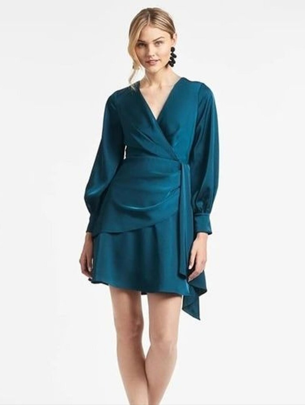Sachin + Babi Teal Satin Mini Dress